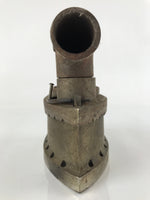 Antique 1900 Japanese Sad Iron Charcoal Chimney Wood Handle Cherry Blossom JK687