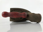 Antique 1900 Japanese Sad Iron Charcoal Chimney Wood Handle Cherry Blossom JK687
