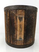 Antique C1900 Japanese Handmade Wood Masu Ittomasu Rice Bucket Dark Brown BK47