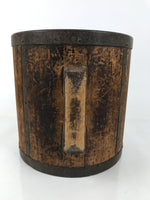 Antique C1900 Japanese Handmade Wood Masu Ittomasu Rice Bucket Dark Brown BK47