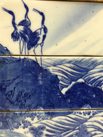 Antique C1900 Japanese Porcelain Lidded 3-Tier Bento Box Jubako Cranes Pine Y507