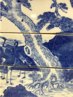 Antique C1900 Japanese Porcelain Lidded 3-Tier Bento Box Jubako Cranes Pine Y507