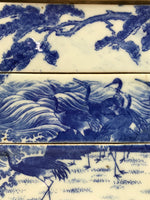 Antique C1900 Japanese Porcelain Lidded 3-Tier Bento Box Jubako Cranes Pine Y507