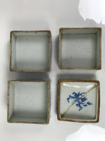 Antique C1900 Japanese Porcelain Lidded 3-Tier Bento Box Jubako Cranes Pine Y507
