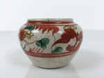 Antique Chinese Small Porcelain Flower Pot Vase Pottery Akae Red Green Gold Y487