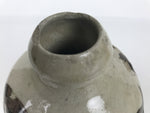Antique Japanese Ceramic Sake Bottle Kayoi-Tokkuri Gray Brown Kanji TS914