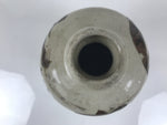 Antique Japanese Ceramic Sake Bottle Kayoi-Tokkuri Gray Brown Kanji TS914