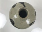 Antique Japanese Ceramic Sake Bottle Kayoi-Tokkuri Gray Brown Kasamatsu TS911