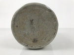 Antique Japanese Ceramic Sake Bottle Kayoi-Tokkuri Gray Brown Kasamatsu TS911
