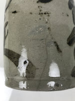 Antique Japanese Ceramic Sake Bottle Kayoi-Tokkuri Gray Brown Kasamatsu TS911