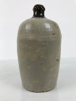 Antique Japanese Ceramic Sake Bottle Kayoi-Tokkuri Gray Brown Plain TS882