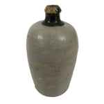 Antique Japanese Ceramic Sake Bottle Kayoi-Tokkuri Gray Brown Plain TS882