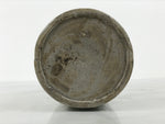 Antique Japanese Ceramic Sake Bottle Kayoi-Tokkuri Gray Kanji Cork Nishio TS861