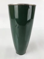 Antique Japanese Cloisonné Enamel Flower Vase Kabin Shippo Yusen Green FK95