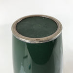 Antique Japanese Cloisonné Enamel Flower Vase Kabin Shippo Yusen Green FK95