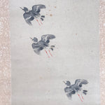 Antique Japanese Hanging Scroll Kakejiku Flying Bird Plover Fall Color KJ190