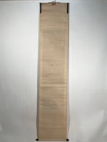 Antique Japanese Hanging Scroll Kakejiku Leopard Plant Bird Green Yellow KJ189