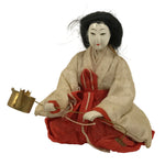 Antique Japanese Hina Doll Ningyo Court Lady Girls Day Ohinasama Silk Wood ID672