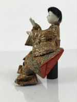 Antique Japanese Hina Doll Ningyo Court Musician Drum Girls Day Silk Wood ID665