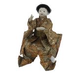 Antique Japanese Hina Doll Ningyo Court Musician Drum Girls Day Silk Wood ID665