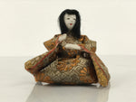 Antique Japanese Hina Doll Ningyo Court Musician Fan Girls Day Silk Wood ID666