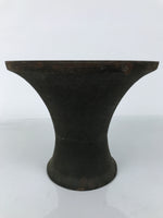 Antique Japanese Iron Metal Flower Vase Kabin Ikebana Arrangement Brown UB63
