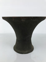 Antique Japanese Iron Metal Flower Vase Kabin Ikebana Arrangement Brown UB63