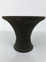 Antique Japanese Iron Metal Flower Vase Kabin Ikebana Arrangement Brown UB63