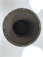 Antique Japanese Iron Metal Flower Vase Kabin Ikebana Arrangement Brown UB63