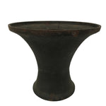 Antique Japanese Iron Metal Flower Vase Kabin Ikebana Arrangement Brown UB63