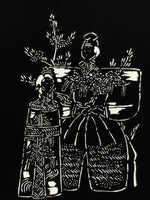 Antique Japanese Katagami Paper Kimono Stencil Katazome Hina Tachibina A807