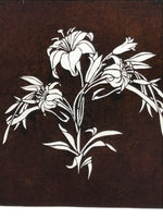 Antique Japanese Katagami Paper Kimono Stencil Katazome Lily Flowers Yuri A808
