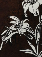 Antique Japanese Katagami Paper Kimono Stencil Katazome Lily Flowers Yuri A808