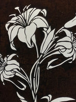 Antique Japanese Katagami Paper Kimono Stencil Katazome Lily Flowers Yuri A808