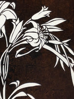 Antique Japanese Katagami Paper Kimono Stencil Katazome Lily Flowers Yuri A808