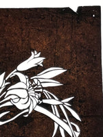 Antique Japanese Katagami Paper Kimono Stencil Katazome Lily Flowers Yuri A808