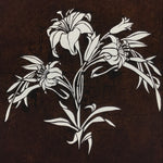 Antique Japanese Katagami Paper Kimono Stencil Katazome Lily Flowers Yuri A808