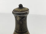Antique Japanese Kutani Porcelain Lidded Sake Bottle Tokkuri Ebisu Daikoku TS896