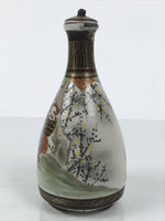 Antique Japanese Kutani Porcelain Lidded Sake Bottle Tokkuri Ebisu Daikoku TS896