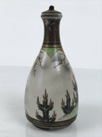 Antique Japanese Kutani Porcelain Lidded Sake Bottle Tokkuri Ebisu Daikoku TS896