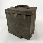 Antique Japanese Phonograph Record Storage Case Vtg Wood Box Paper Divider JK631