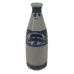 Antique Japanese Porcelain Sake Bottle Tokkuri White Blue Shochikubai Pine TS818