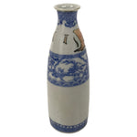 Antique Japanese Porcelain Sake Bottle Tokkuri White Blue Shochikubai Pine TS822