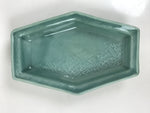 Antique Japanese Porcelain Small Plate Kozara Hexagon Celadon Sayagata Y327