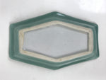 Antique Japanese Porcelain Small Plate Kozara Hexagon Celadon Sayagata Y327