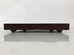 Antique Japanese Wood Lacquered Low Table Brown Serving Tray Ozen Kurumizen L498