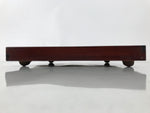 Antique Japanese Wood Lacquered Low Table Brown Serving Tray Ozen Kurumizen L499