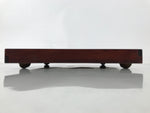Antique Japanese Wood Lacquered Low Table Brown Serving Tray Ozen Kurumizen L499