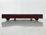 Antique Japanese Wood Lacquered Low Table Brown Serving Tray Ozen Kurumizen L501