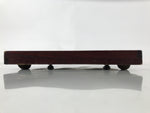 Antique Japanese Wood Lacquered Low Table Brown Serving Tray Ozen Kurumizen L502